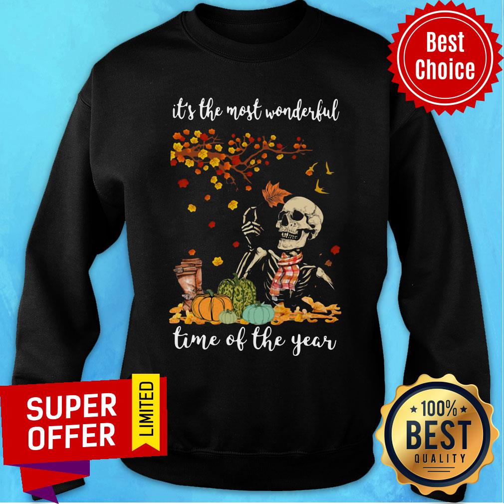 Skeleton It’s The Most Wonderful Time Of The Year Halloween Shirt - Image 4