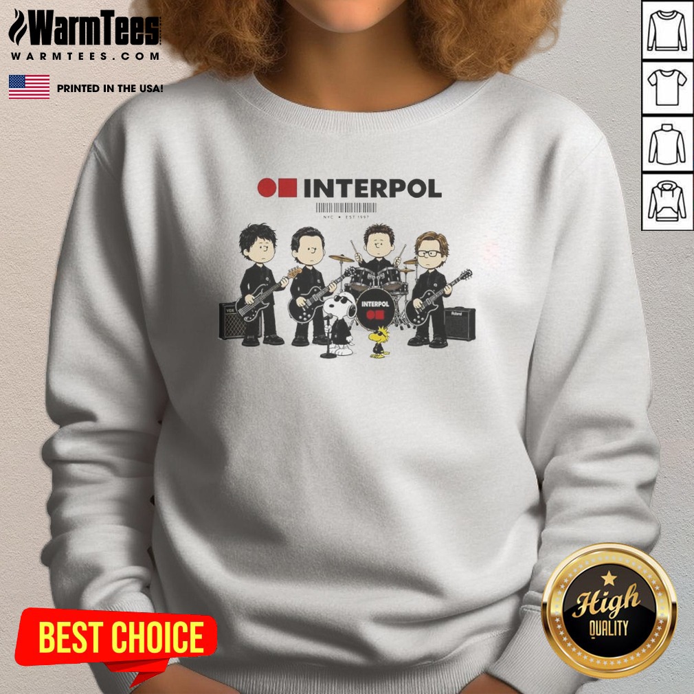 Interpol Snoopy Charlie Brown Peanuts NYC Est 1997 Shirt - Image 4