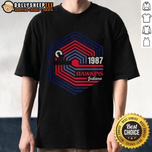 Official Stranger Things Hawkins Indiana 1987 Demogorgon Logo T-Shirt