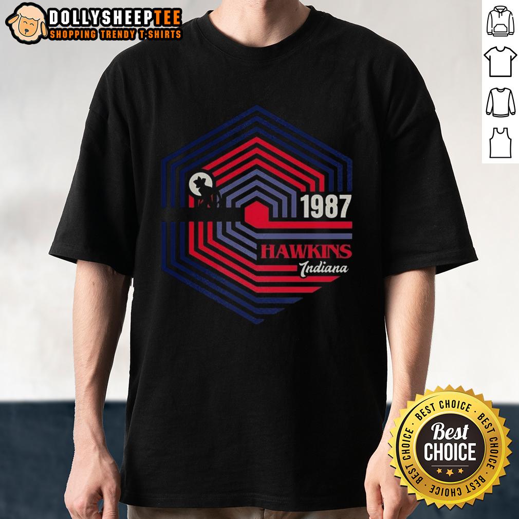 Official Stranger Things Hawkins Indiana 1987 Demogorgon Logo T-Shirt