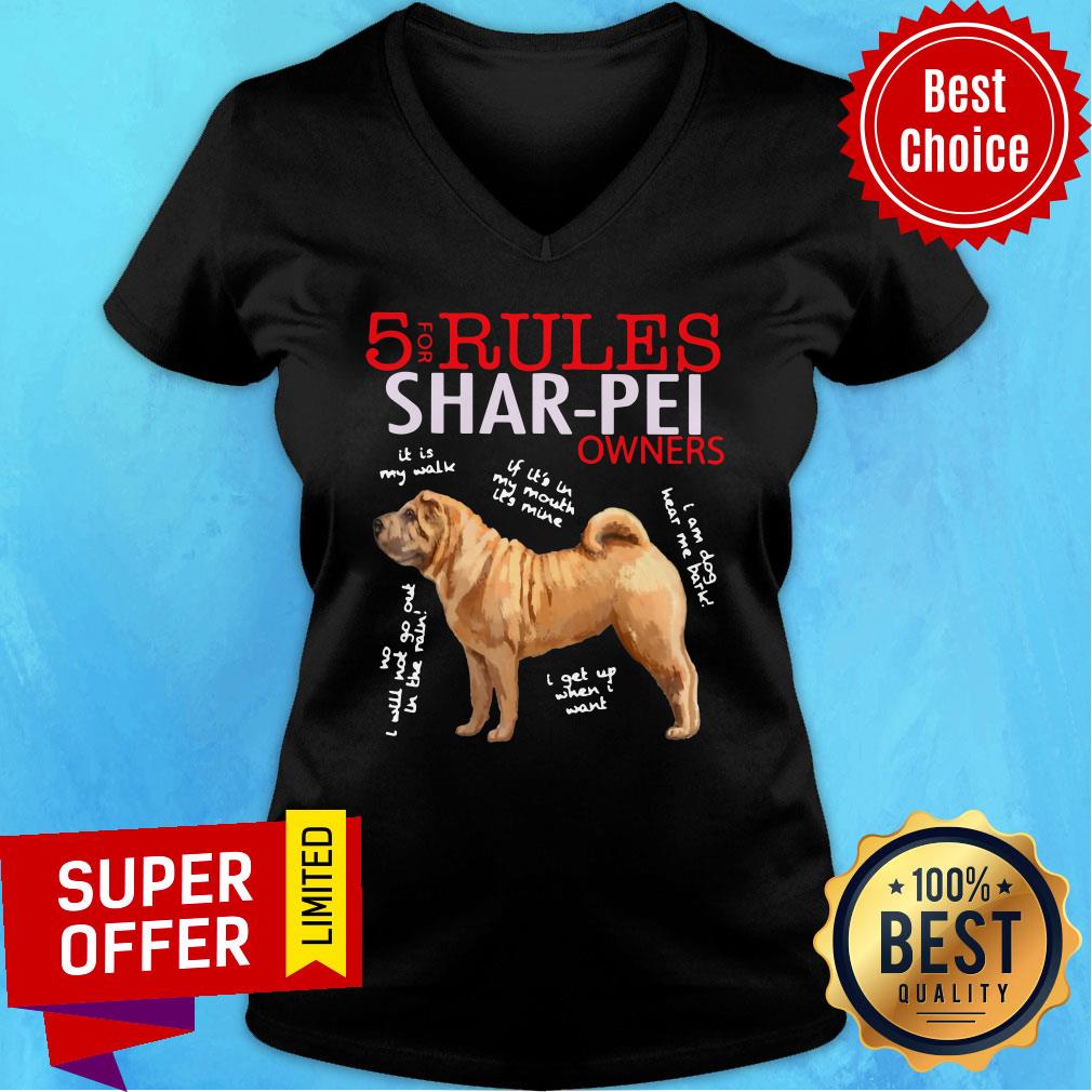 Awesome 5 Rules Shar Pei Owners Shirt - Image 3