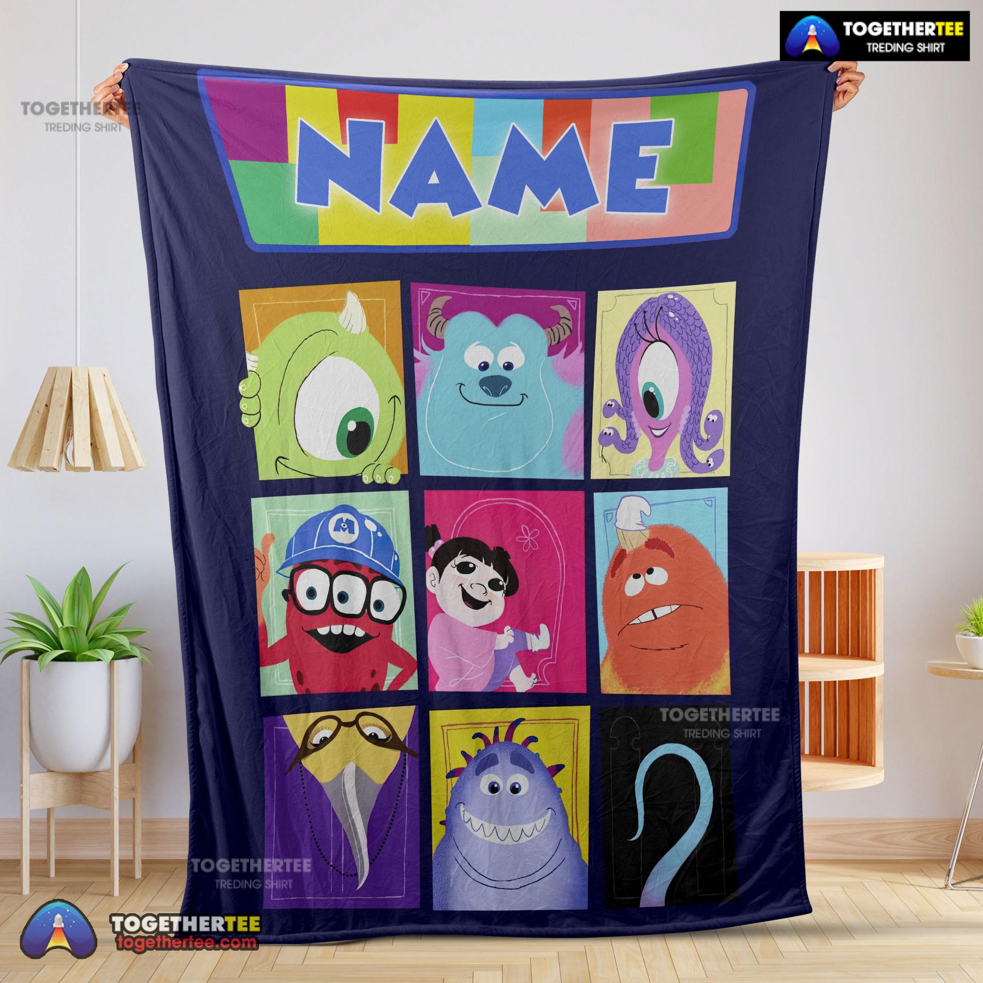 Official Disney Cartoon Monsters Inc Movie Blanket Customize Blanket