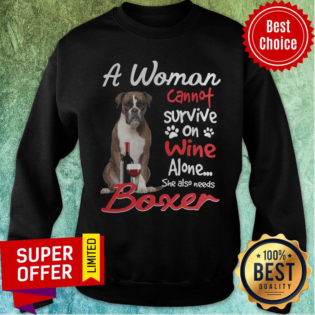 A Woman Cannot Survive On Wine Alone She Also Needs Boxer Shirt - Image 5