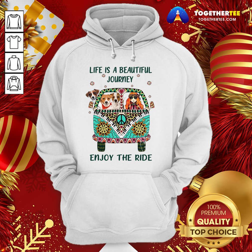Nice Hippie Bus Girl And Dog Life Is A Beautiful Journey Enjoy The Ride Shirt - Image 5