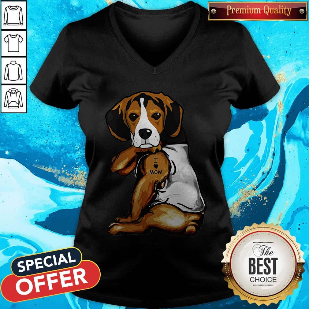 Nice The Beagle Dog I Love Mom Shirt - Image 2