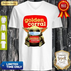 Alternative view of Cute Baby Yoda Mask Golden Corral Coronavirus Shirt