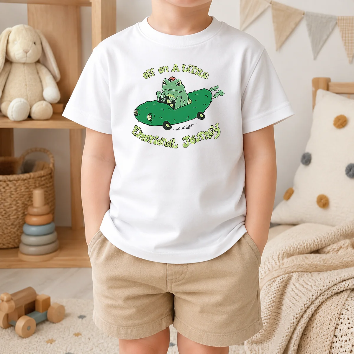 Hot Top Off On A Little Emotional Journey Frog In A Pickle Car Shirt - Image 8