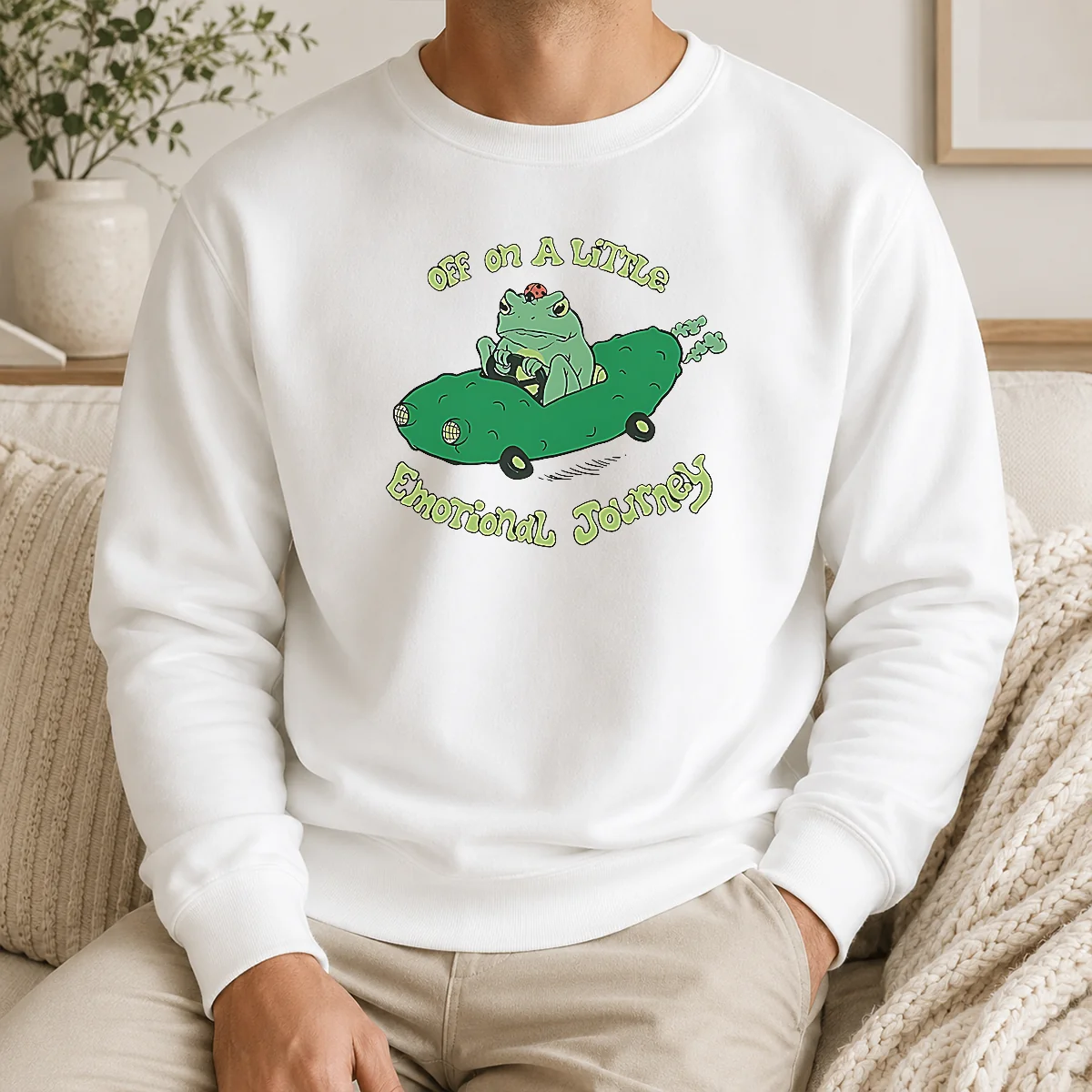 Hot Top Off On A Little Emotional Journey Frog In A Pickle Car Shirt - Image 6
