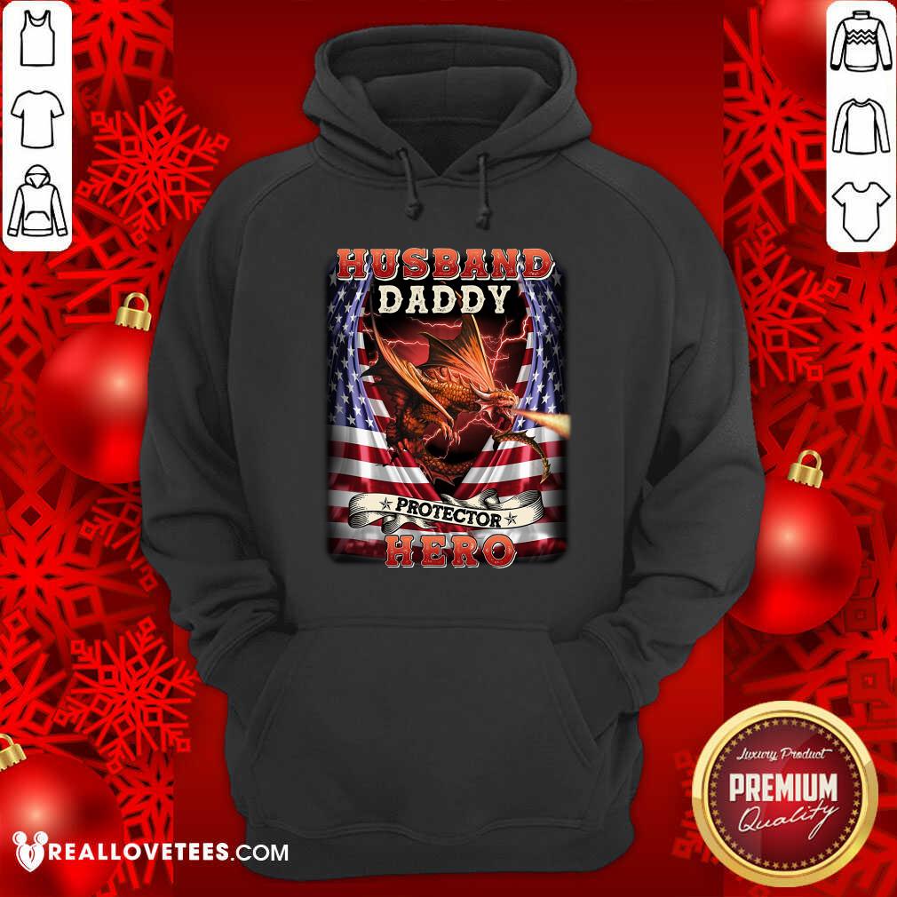 Husband Daddy Protector Hero American Flag Shirt - Image 2