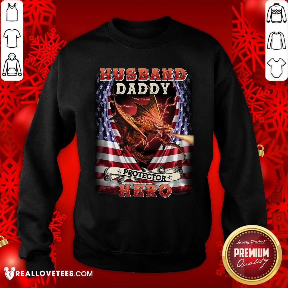 Husband Daddy Protector Hero American Flag Shirt - Image 5