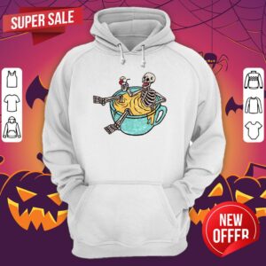 Alternative view of Halloween Skeleton Drinking Coffee Dia De Los Muertos Day Dead Shirt