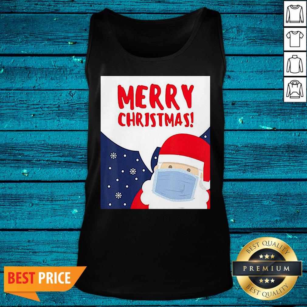 Nice Merry Christmas With Santa Wearing A Mask Shirt - Image 5