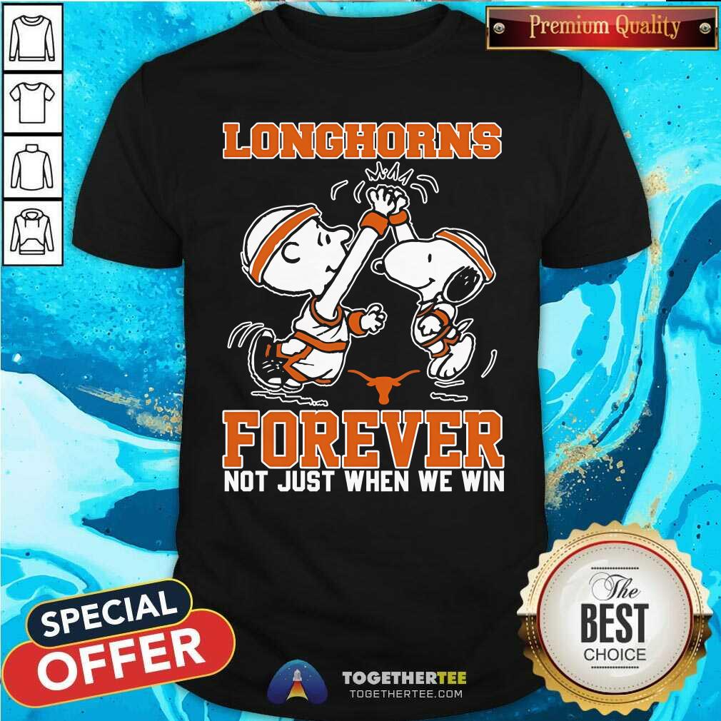 Nice Peanuts Snoopy And Charlie Brown Texas Longhorn When We Win T-Shirt