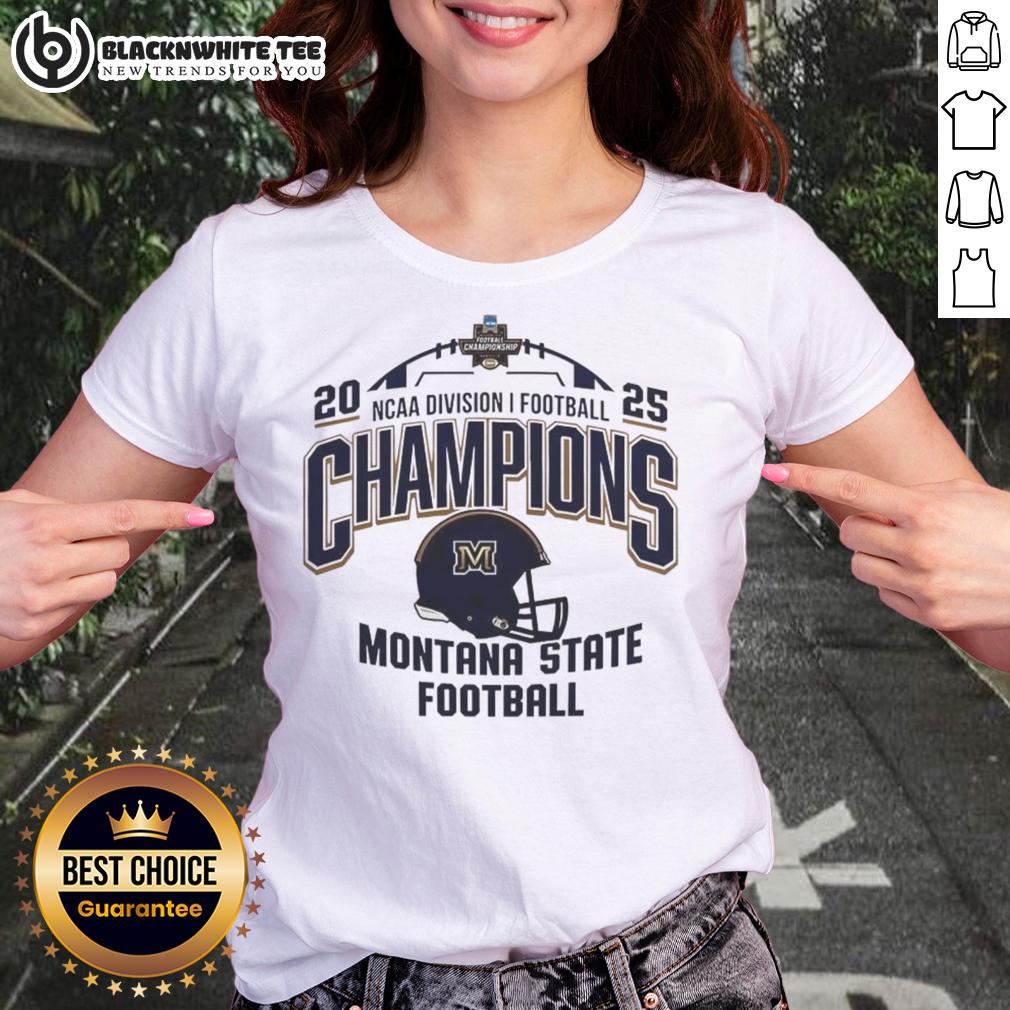 Premium Montana State Bobcats NCAA Division I Football Champions 2025 Helmet Logo T-Shirt - Image 3