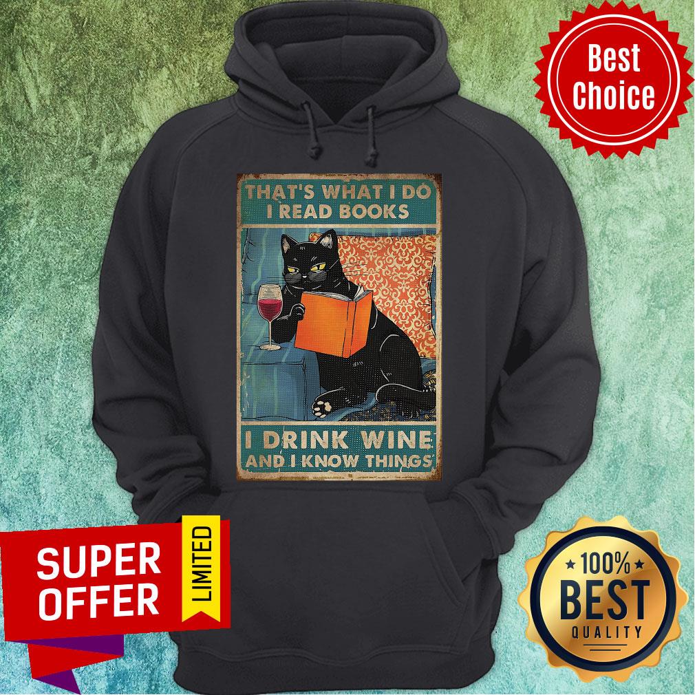 Cat That’s What I Do Read Books Drink Wine & I Know Things Portrait Poster Wrapped Canvas Shirt - Image 3