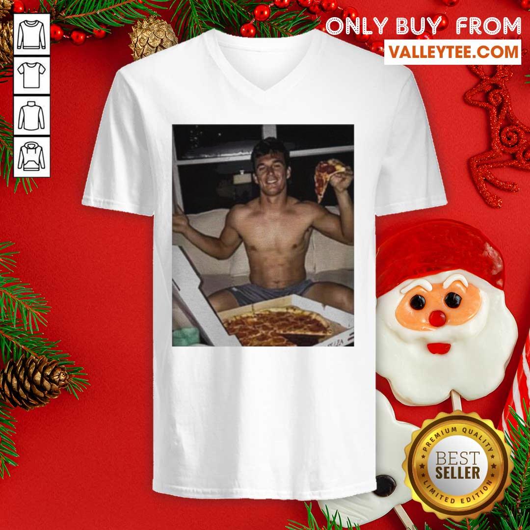 Good Quality Tyler Cameron Pizza Love Light Blue Shirt - Image 3
