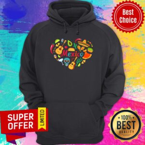 Alternative view of Heart Mexico Skull Guitar Sombrero Shirt