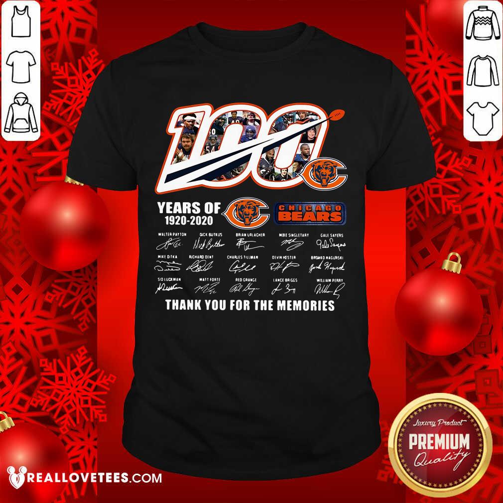 Pro 100 Chicago Bears Years Of 1920 2020 Thank You For The Memories Signatures Shirt