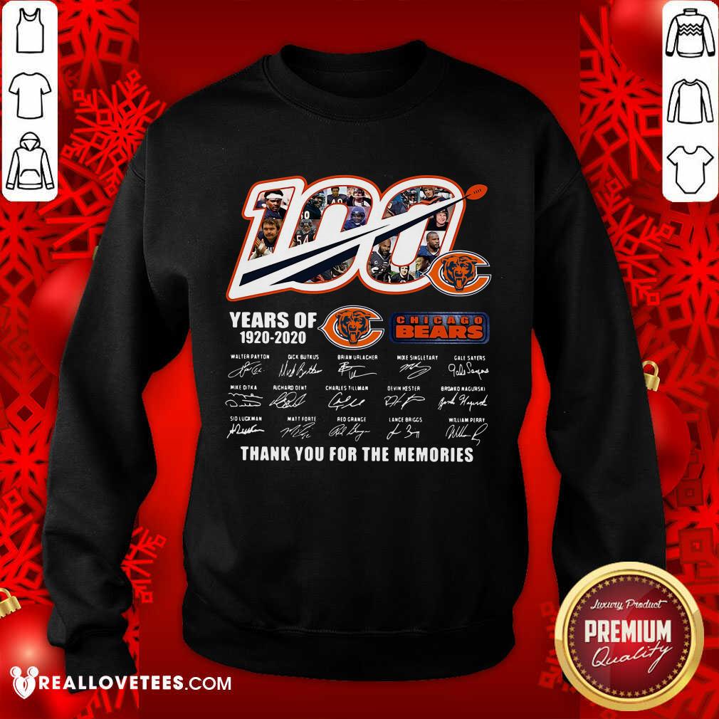Pro 100 Chicago Bears Years Of 1920 2020 Thank You For The Memories Signatures Shirt - Image 3