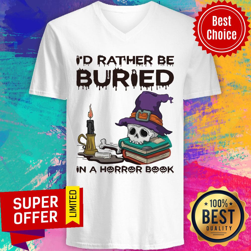I’d Rather Be Buried In A Horror Book Shirt - Image 2