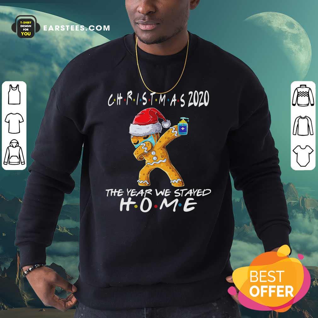 Official Christmas The Year We Stayed Home 2020 Quarantine Gingerbread Pajama Shirt - Image 2