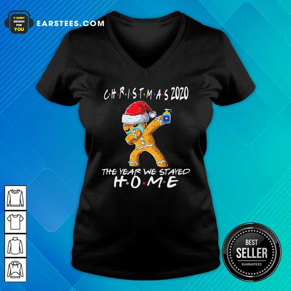 Official Christmas The Year We Stayed Home 2020 Quarantine Gingerbread Pajama Shirt - Image 4