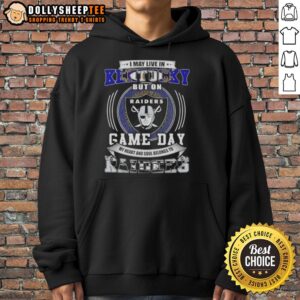 Alternative view of Good I May Live In Kentucky But On Game Day My Heart And Soul Belongs To Las Vegas Raiders Football T-Shirt
