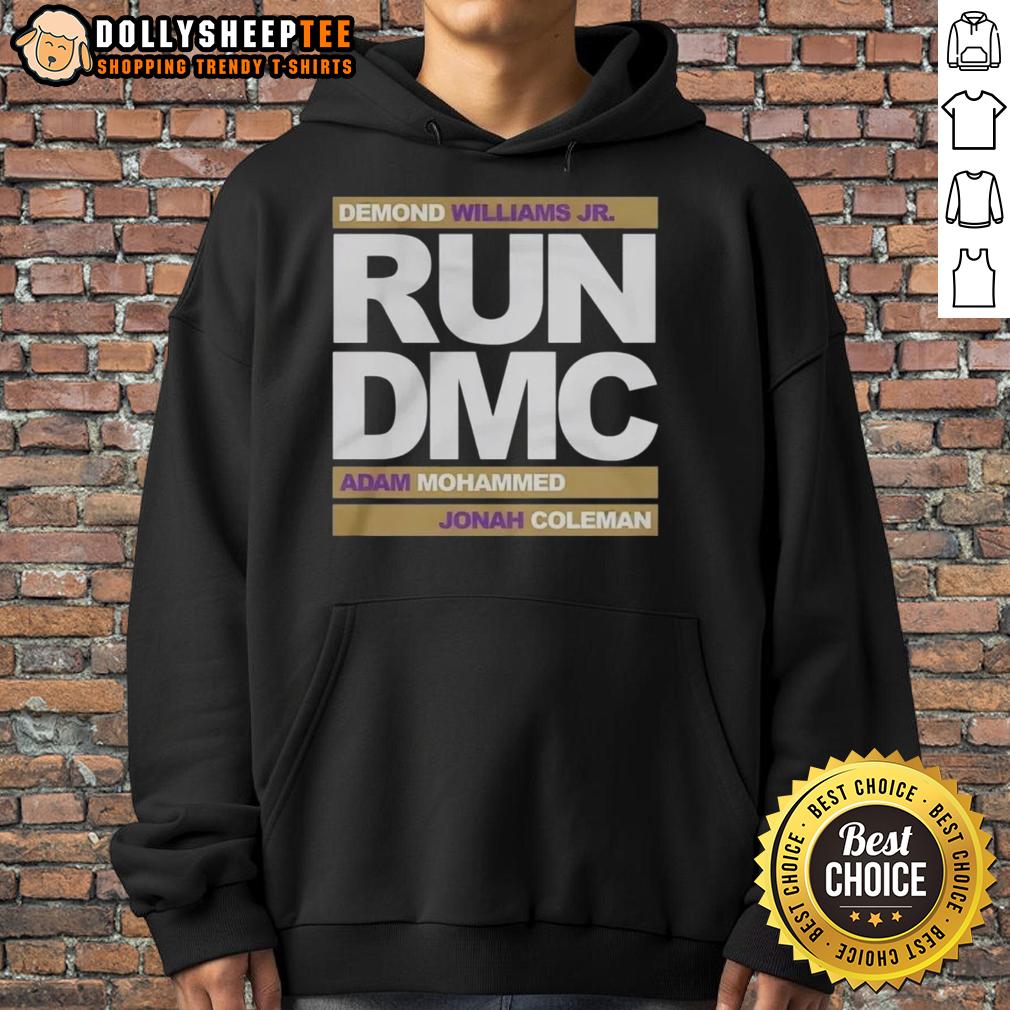 Top Run DMC Football Demond Williams Jr. Adam Mohammed and Johnah Coleman T-Shirt - Image 2