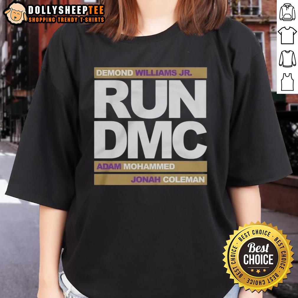 Top Run DMC Football Demond Williams Jr. Adam Mohammed and Johnah Coleman T-Shirt - Image 3