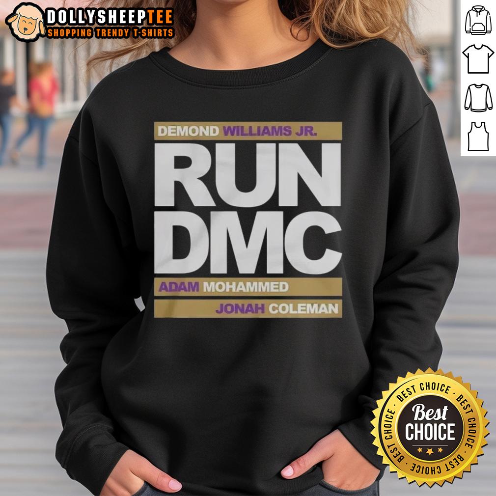 Top Run DMC Football Demond Williams Jr. Adam Mohammed and Johnah Coleman T-Shirt - Image 5