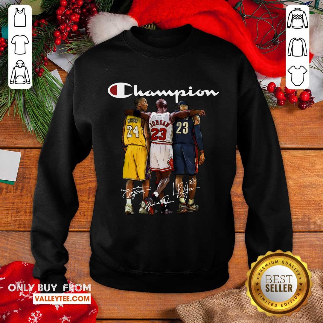 Great Kobe Bryant James Jordan LeBron James Mvp Champion Signatures Shirt - Image 3
