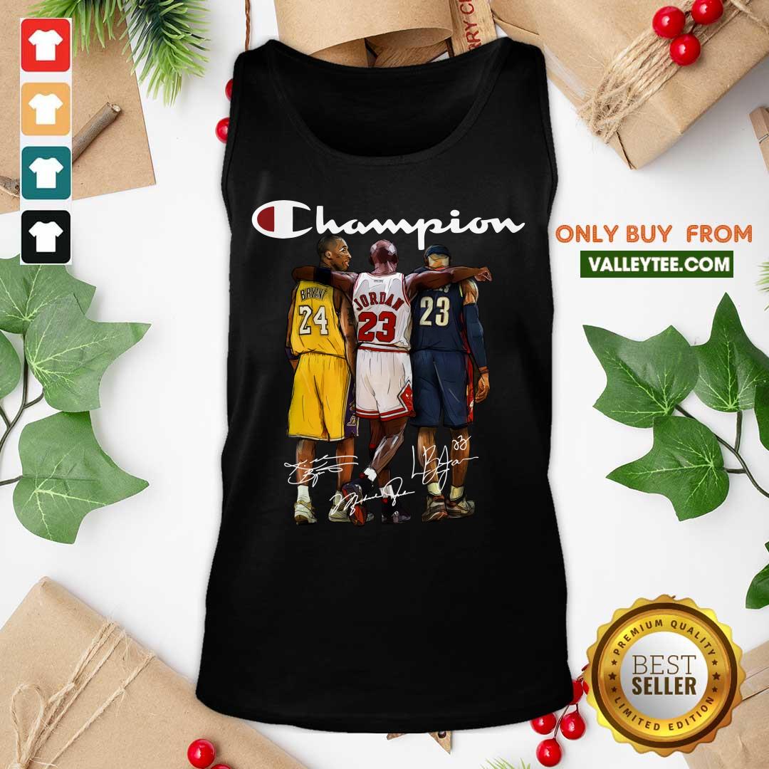 Great Kobe Bryant James Jordan LeBron James Mvp Champion Signatures Shirt - Image 2