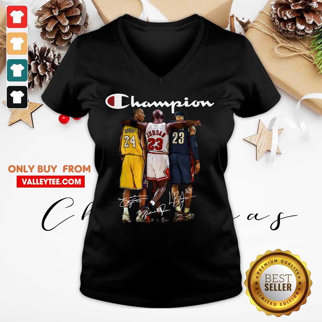 Great Kobe Bryant James Jordan LeBron James Mvp Champion Signatures Shirt - Image 5