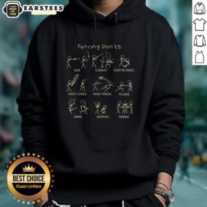 Alternative view of Good Fencing Don'ts Funny Fencing Stickman T-Shirt