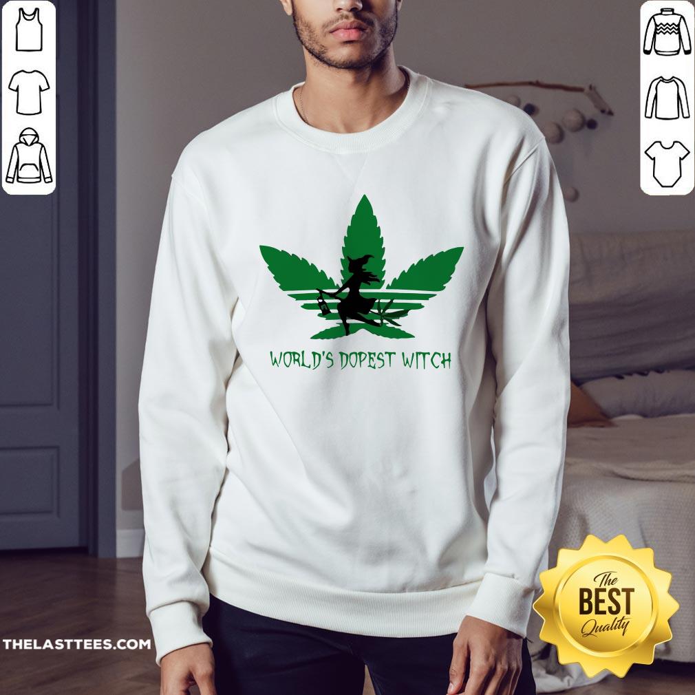 Perfect Weed World’s Dopest Witch Adidas Halloween Shirt - Image 4