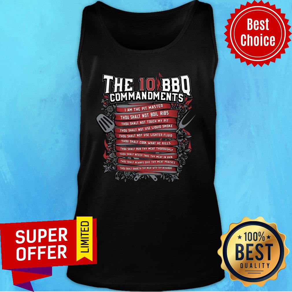 The 10 BBQ Commandments I Am The Pit Master Thou Shalt Not Boil Ribs Shirt - Image 4