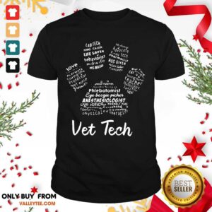 Attractive Vet Tech Paw Print Shirt