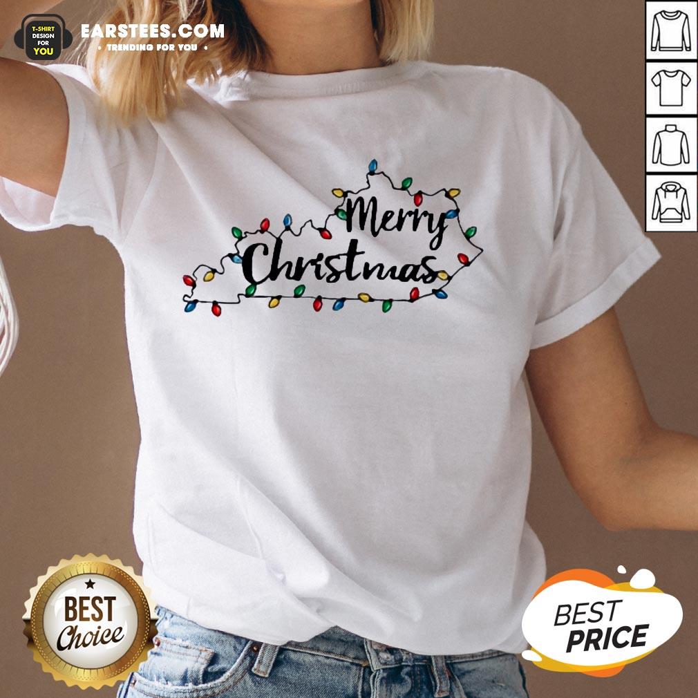 Pretty Kentucky Merry Christmas Light Shirt - Image 3