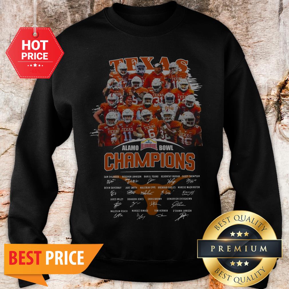 Texas Longhorns Alamo Bowl Champions Signatures Shirt - Image 4