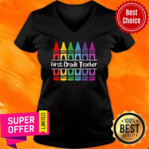 Alternative view of Crayons First Grade Teacher Shirt