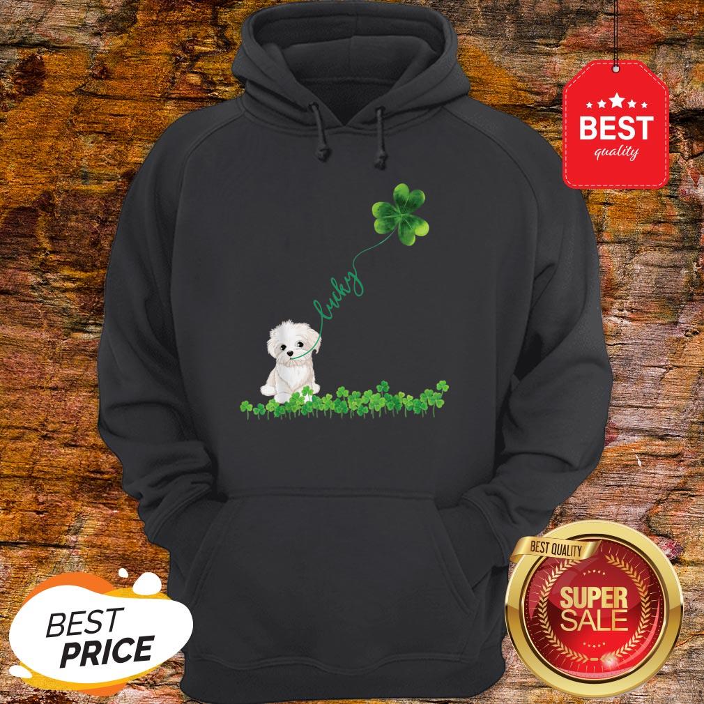 Lucky Maltese Dog Shamrock St Patrick Day Shirt - Image 5