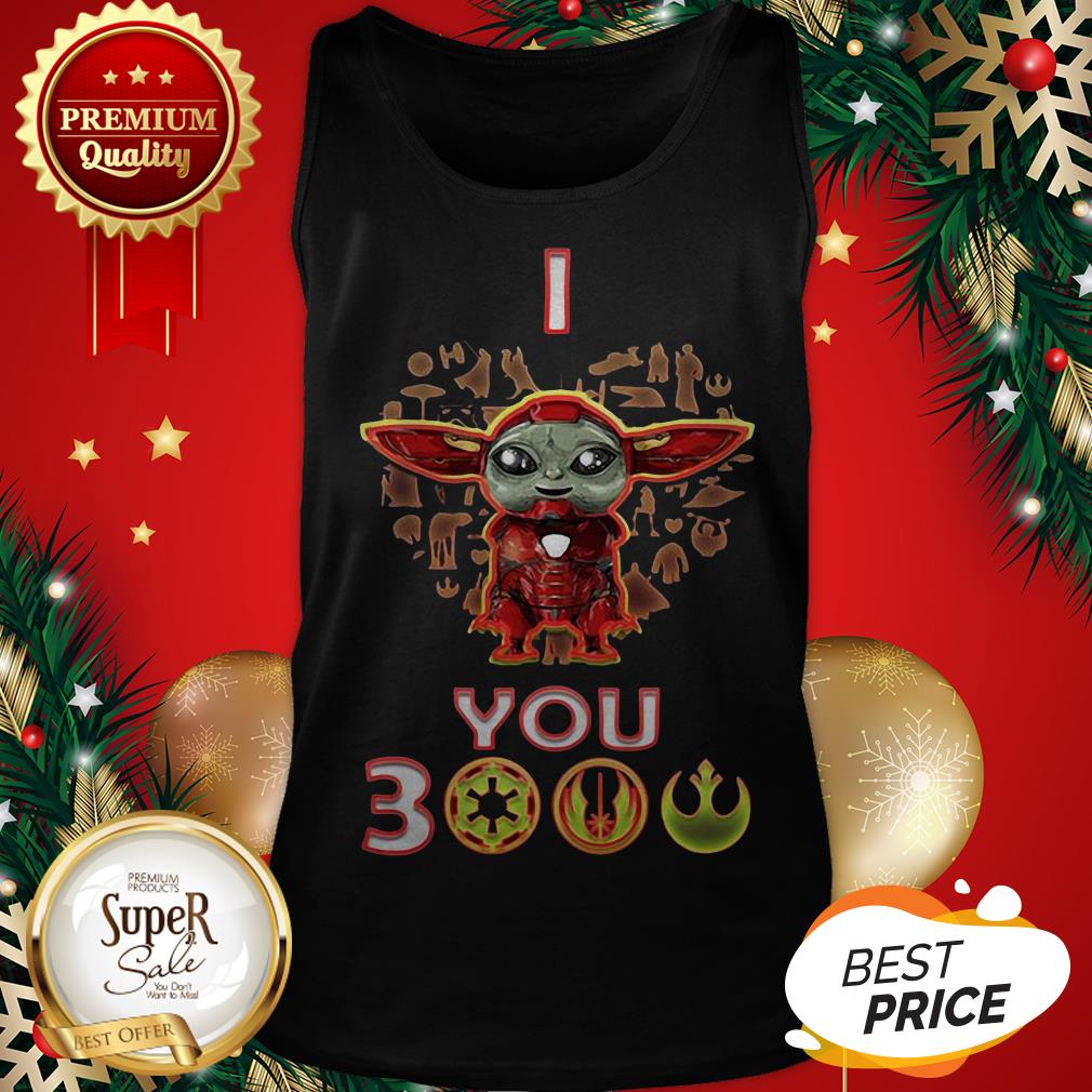 Star Wars Baby Yoda Iron Man I Love You 3000 Shirt - Image 3