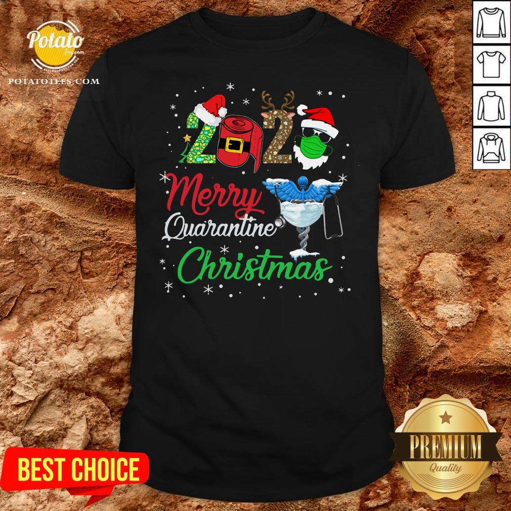 Hot 2020 Merry Quarantine Christmas Nurse Face Mask Gift Shirt