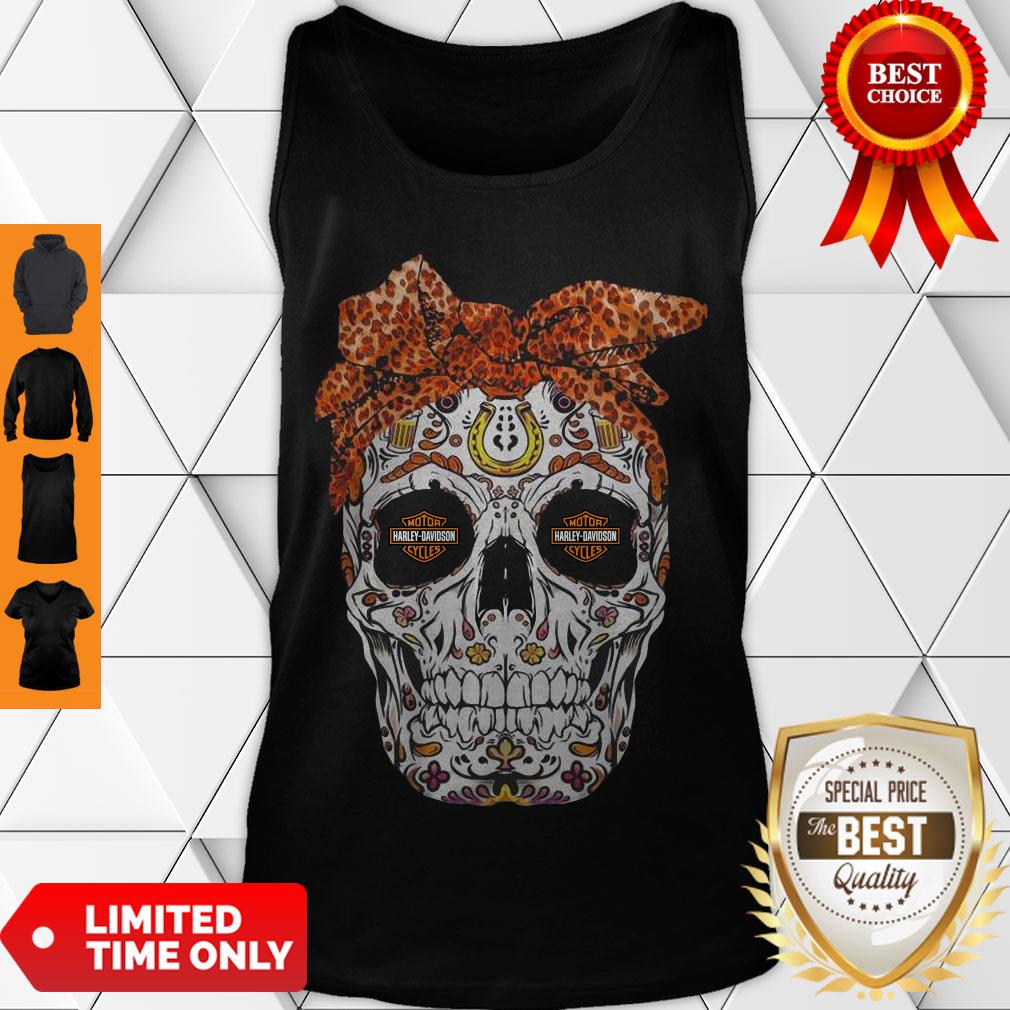 Nice Skull Leopard Motor Cycles Harley Davidson Shirt - Image 4