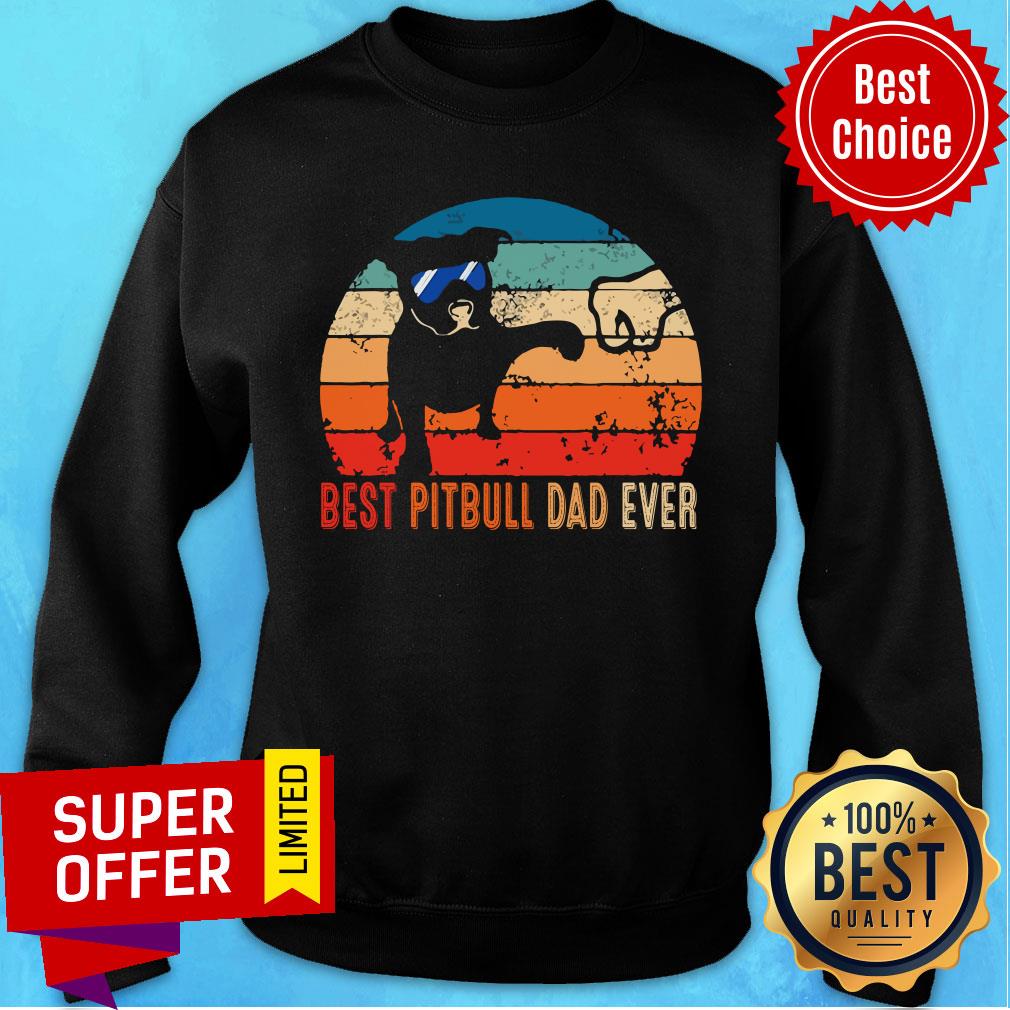 Best Pitbull Dad Ever Father's Day Vintage Shirt - Image 5