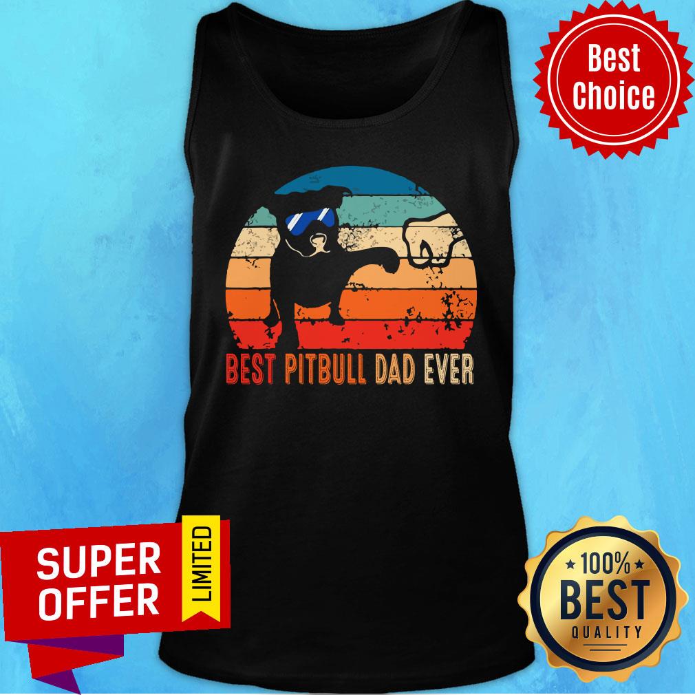 Best Pitbull Dad Ever Father's Day Vintage Shirt - Image 4