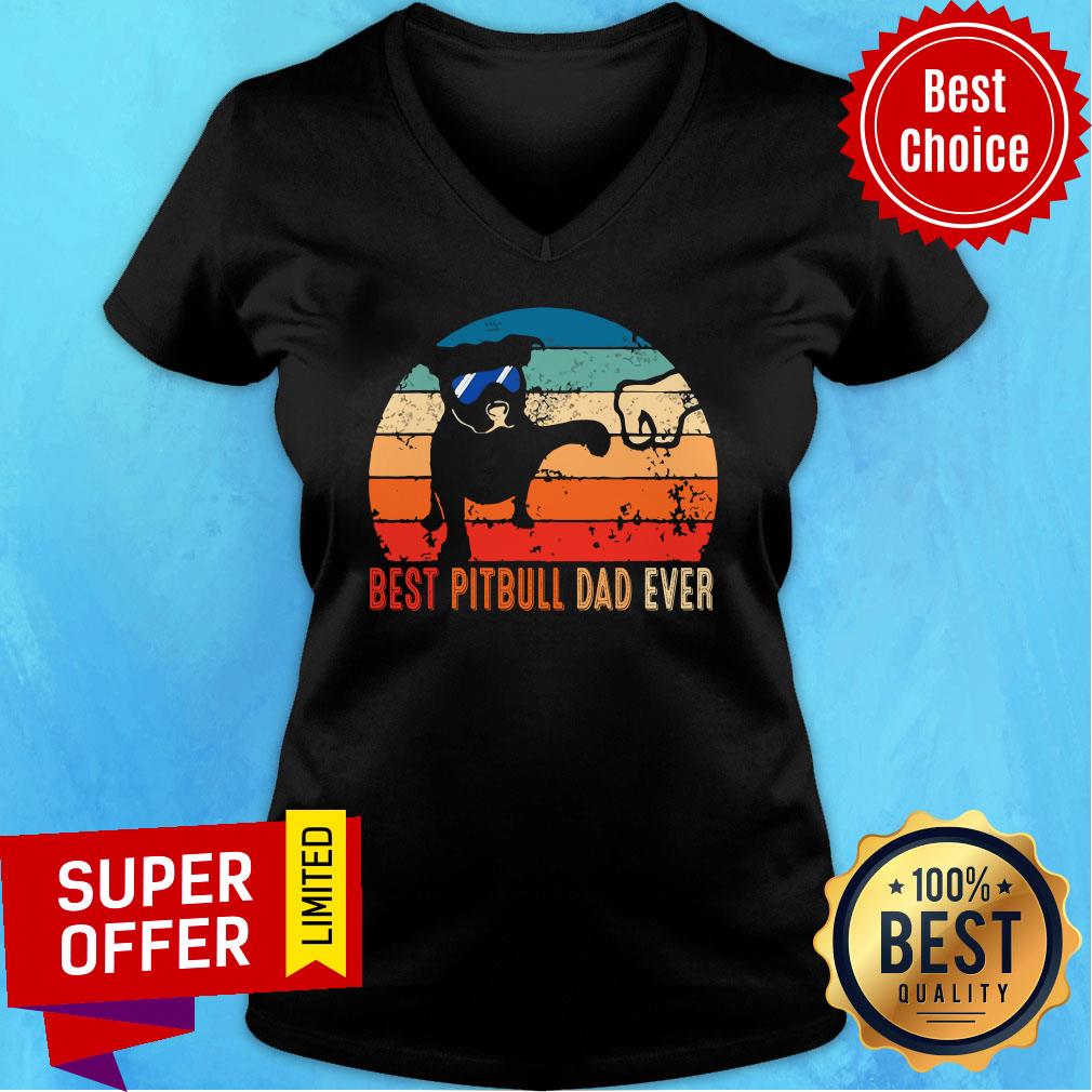 Best Pitbull Dad Ever Father's Day Vintage Shirt - Image 3