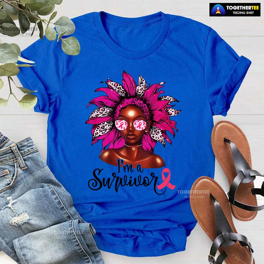 I’m A Survivor Leopard Black Girl Breast Cancer T-Shirt - Image 8