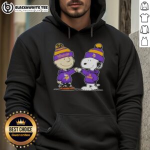 Alternative view of Nice Peanuts Charlie Brown Fist Bump Snoopy X Minnesota Vikings Football T-Shirt
