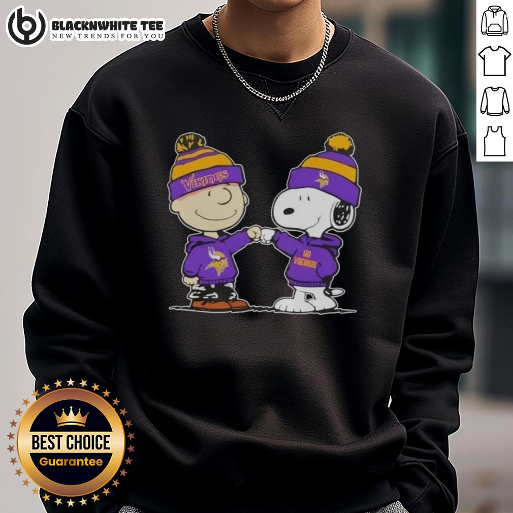 Nice Peanuts Charlie Brown Fist Bump Snoopy X Minnesota Vikings Football T-Shirt - Image 5